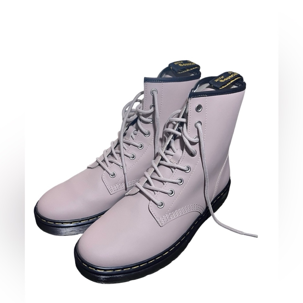 Dr. Marten NEW 1460 Smooth Leather Lace Up Boots Taupe Mens 10